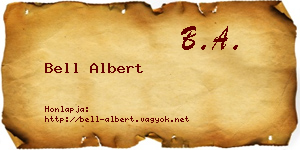 Bell Albert névjegykártya